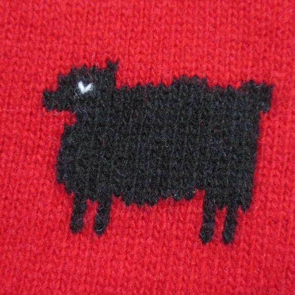 Rowing Blazers Warm & Wonderful Diana Sweater in Red Black Sheep Wool Knit M - Picture 6 of 7